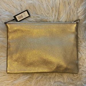 Banana Republic leather Metallic  pouch